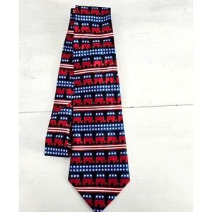 Republican Neck Tie Elephant Trump Red White‎ Blue Hand Made Steven Harris Maga